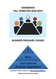 Business Pressure Cooker course handbook Fall 2018