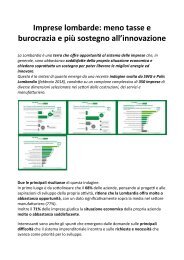 Lombardiaspeciale imprese economia, poter liberare le migliori energie ed innovare