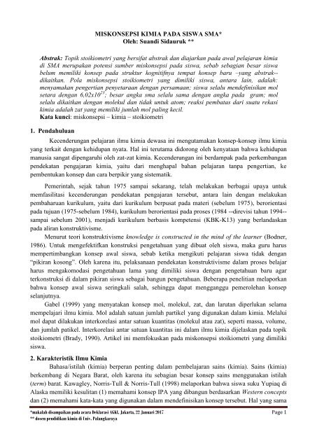 Miskonsepsi Kimia Prof Suandi Sidauruk