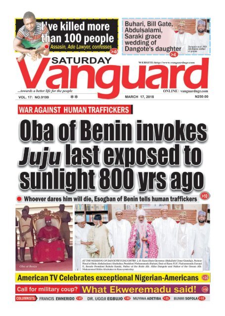 17032018 - of Benin invokes juju last to sunlight 800 ago