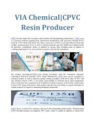 Chlorinated Polyvinyl Chloride CPVC Resin Manufacture