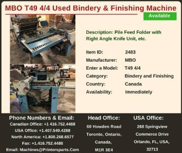 Buy Used MBO T49 4/4 Bindery and Finishing Machine