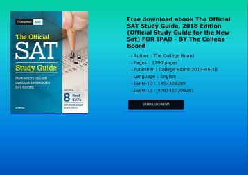 Free download ebook The Official SAT Study Guide, 2018 Edition (Official Study Guide for the New Sat) FOR IPAD - BY The College Board