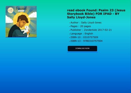 read ebook Found: Psalm 23 (Jesus Storybook Bible) FOR IPAD - BY Sally Lloyd-Jones