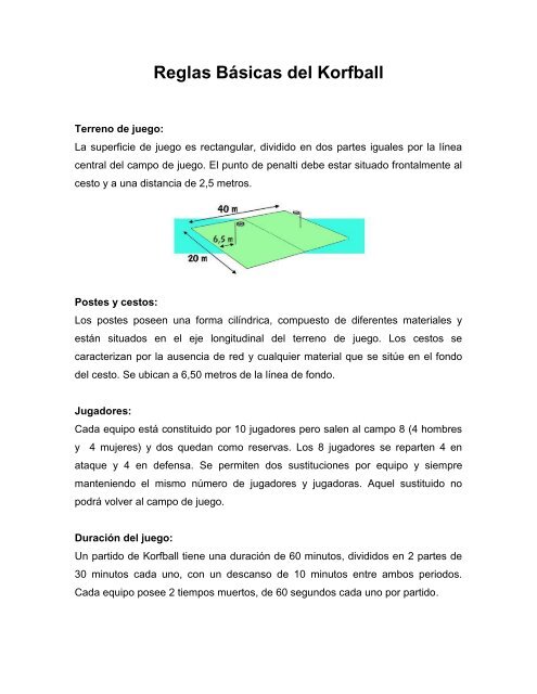 ¿Cuáles son las 5 reglas del Korfball