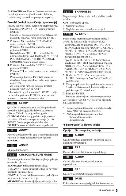 Sony DVP-SR750H - DVP-SR750H Consignes d&rsquo;utilisation Croate