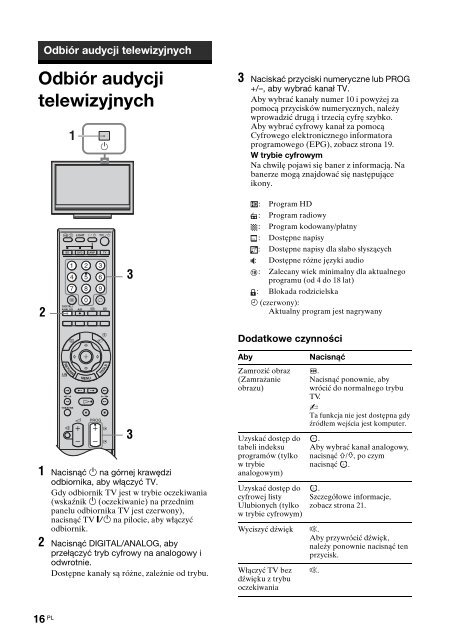 Sony KDL-52W3000 - KDL-52W3000 Mode d'emploi Polonais