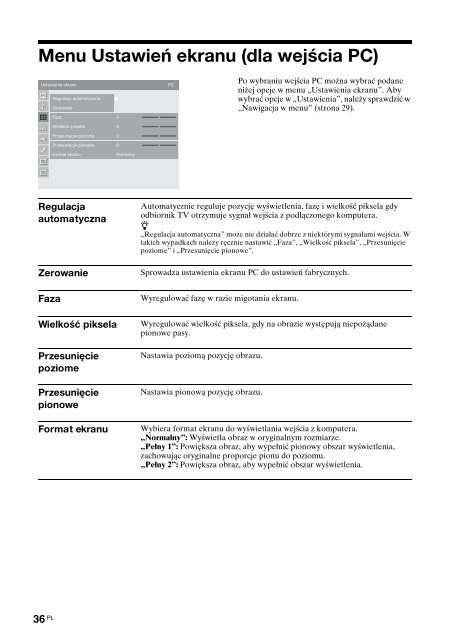 Sony KDL-52W3000 - KDL-52W3000 Mode d'emploi Polonais