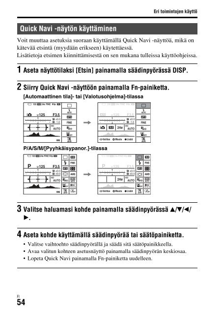 Sony DSC-RX1 - DSC-RX1 Consignes d&rsquo;utilisation Finlandais