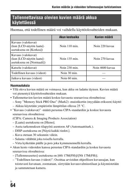 Sony DSC-RX1 - DSC-RX1 Consignes d&rsquo;utilisation Finlandais