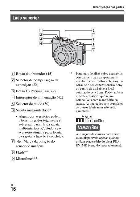 Sony DSC-RX1 - DSC-RX1 Consignes d&rsquo;utilisation Portugais