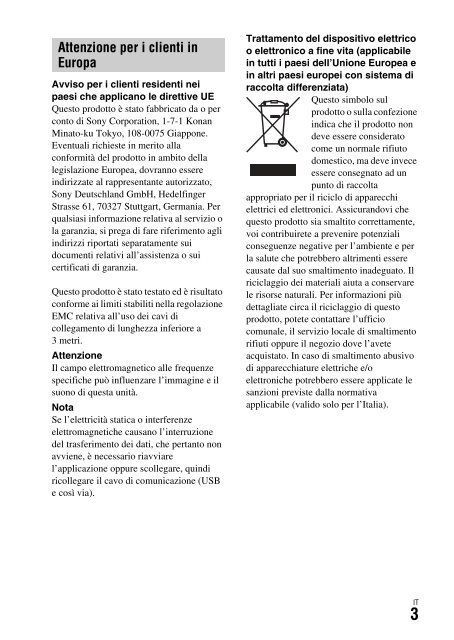 Sony DSC-RX1 - DSC-RX1 Consignes d&rsquo;utilisation Italien