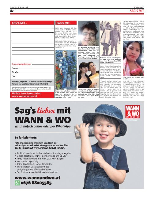 Wann & Wo 18.03.2018