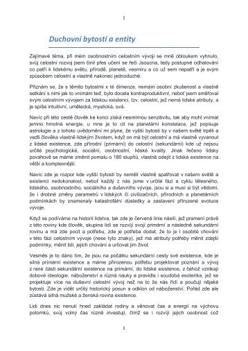 Duchovní bytosti a entity 18.3.2018