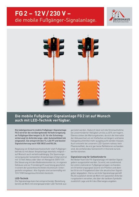 FG 2 – 12 V / 230 V – die mobile Fußgänger-Signalanlage.