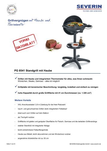 Severin PG 8541 Gril barbecue - Istruzioni d'uso