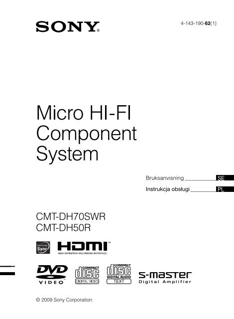 Sony CMT-DH50R - CMT-DH50R Consignes d&rsquo;utilisation Polonais