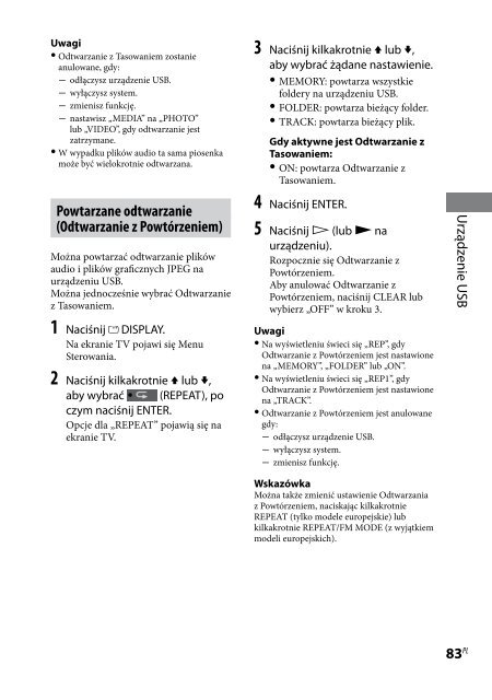 Sony CMT-DH50R - CMT-DH50R Consignes d&rsquo;utilisation Polonais