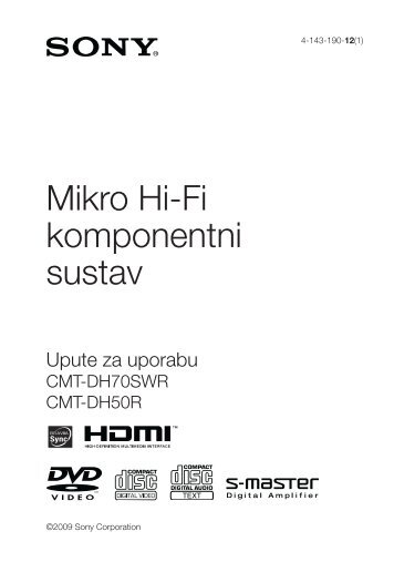 Sony CMT-DH50R - CMT-DH50R Mode d'emploi Croate