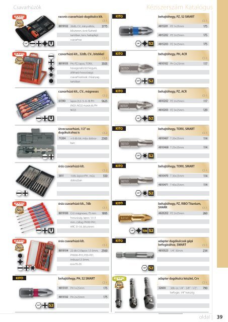 Szerszám katalógus 2017
