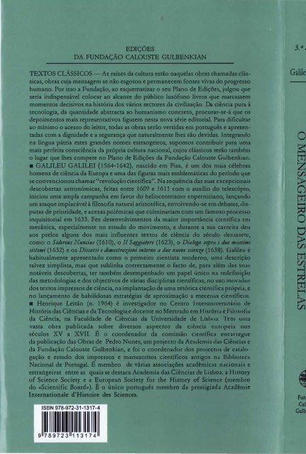 O Mensageiro das Estrelas - Galileu Galilei - 1610