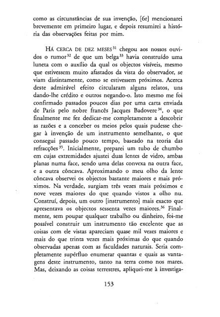 O Mensageiro das Estrelas - Galileu Galilei - 1610