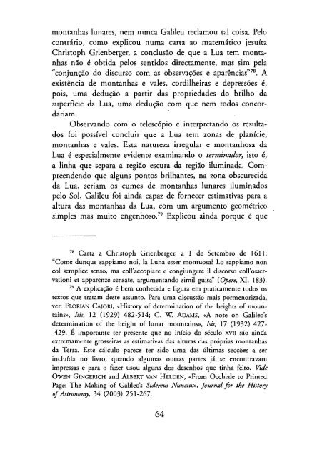 O Mensageiro das Estrelas - Galileu Galilei - 1610