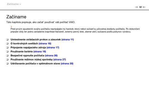 Sony VPCS13C5E - VPCS13C5E Mode d'emploi Slovaque