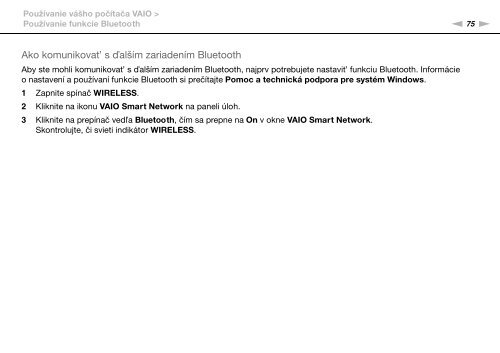 Sony VPCS13C5E - VPCS13C5E Mode d'emploi Slovaque