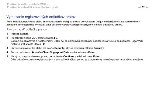 Sony VPCS13C5E - VPCS13C5E Mode d'emploi Slovaque