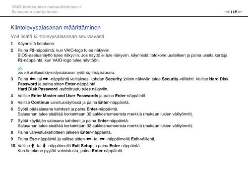 Sony VPCS13C5E - VPCS13C5E Mode d'emploi Finlandais