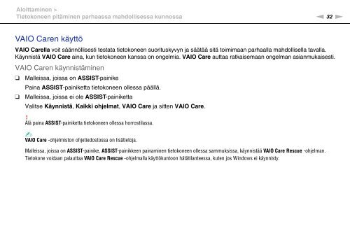 Sony VPCS13C5E - VPCS13C5E Mode d'emploi Finlandais