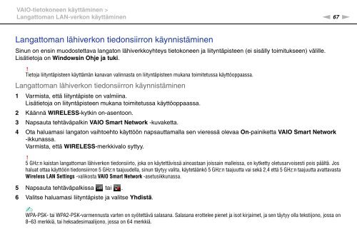 Sony VPCS13C5E - VPCS13C5E Mode d'emploi Finlandais