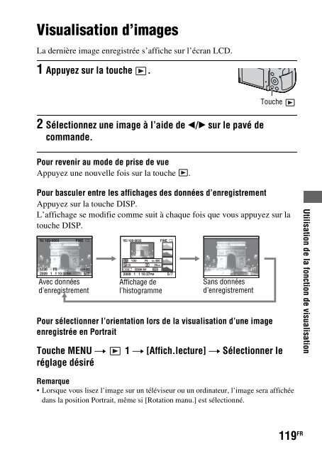 Sony DSLR-A550L - DSLR-A550L Consignes d&rsquo;utilisation Fran&ccedil;ais