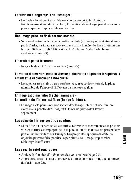 Sony DSLR-A550L - DSLR-A550L Consignes d&rsquo;utilisation Fran&ccedil;ais