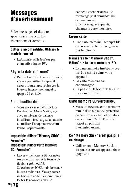 Sony DSLR-A550L - DSLR-A550L Consignes d&rsquo;utilisation Fran&ccedil;ais