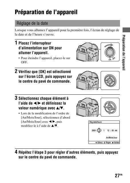 Sony DSLR-A550L - DSLR-A550L Consignes d&rsquo;utilisation Fran&ccedil;ais