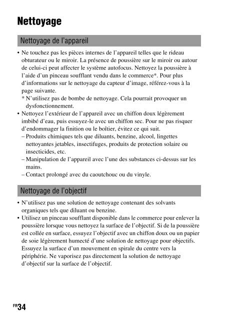 Sony DSLR-A550L - DSLR-A550L Consignes d&rsquo;utilisation Fran&ccedil;ais