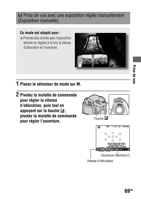 Sony DSLR-A550L - DSLR-A550L Consignes d&rsquo;utilisation Fran&ccedil;ais