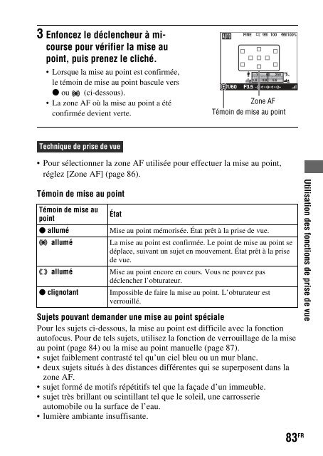 Sony DSLR-A550L - DSLR-A550L Consignes d&rsquo;utilisation Fran&ccedil;ais