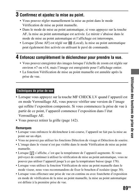 Sony DSLR-A550L - DSLR-A550L Consignes d&rsquo;utilisation Fran&ccedil;ais