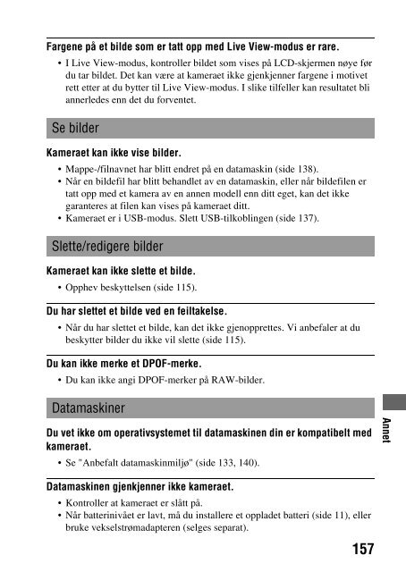 Sony DSLR-A550L - DSLR-A550L Consignes d&rsquo;utilisation Norv&eacute;gien