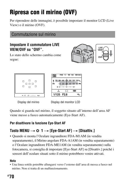 Sony DSLR-A550L - DSLR-A550L Consignes d&rsquo;utilisation Italien