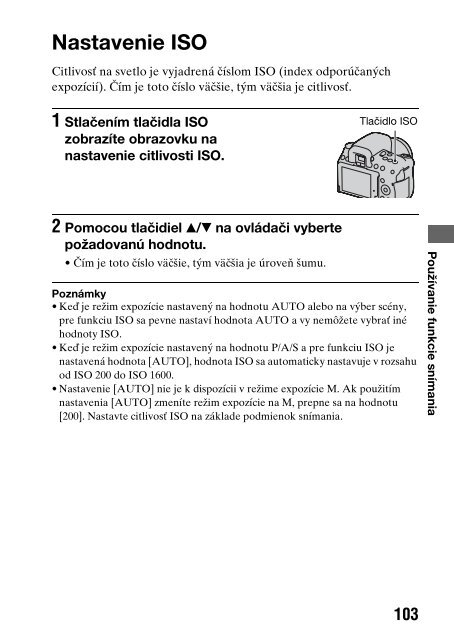 Sony DSLR-A550L - DSLR-A550L Consignes d&rsquo;utilisation Slovaque