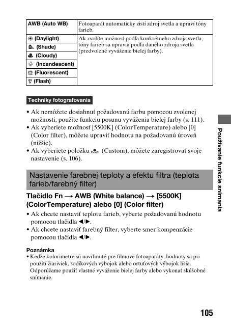 Sony DSLR-A550L - DSLR-A550L Consignes d&rsquo;utilisation Slovaque