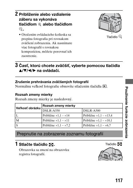Sony DSLR-A550L - DSLR-A550L Consignes d&rsquo;utilisation Slovaque