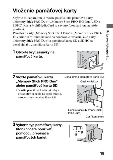 Sony DSLR-A550L - DSLR-A550L Consignes d&rsquo;utilisation Slovaque