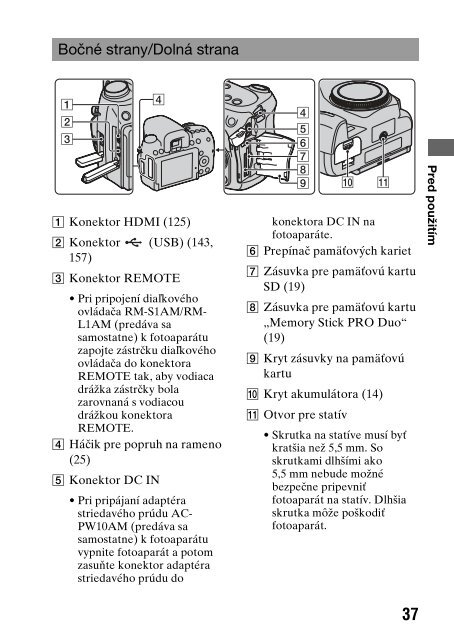 Sony DSLR-A550L - DSLR-A550L Consignes d&rsquo;utilisation Slovaque