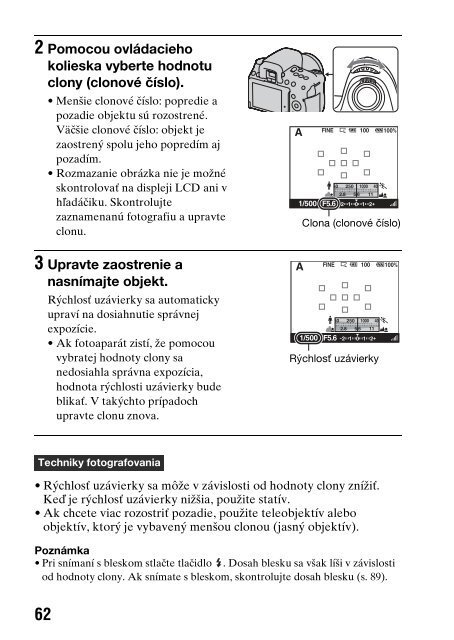 Sony DSLR-A550L - DSLR-A550L Consignes d&rsquo;utilisation Slovaque