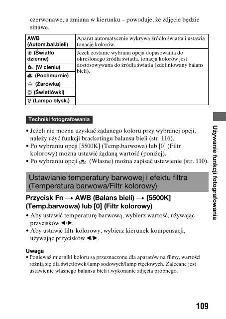 Sony DSLR-A550L - DSLR-A550L Consignes d&rsquo;utilisation Polonais